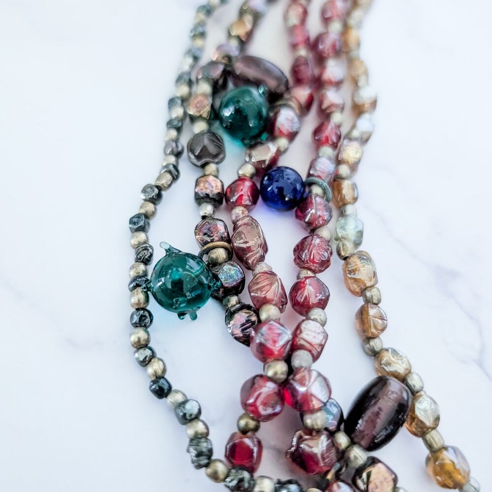 Vintage Necklace Multi Strand Statement Necklace - Picture 3 of 8